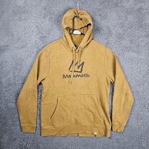 Mammoth Mountain Graphic Hoodie Sweatshirt Mens Size S Tan Pullover Casual